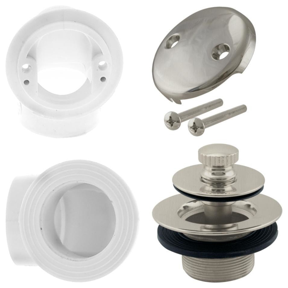 Twist & Close Sch. 40 PVC Plumber'S Pack With Two-Hole Elbow In Polished Chrome,