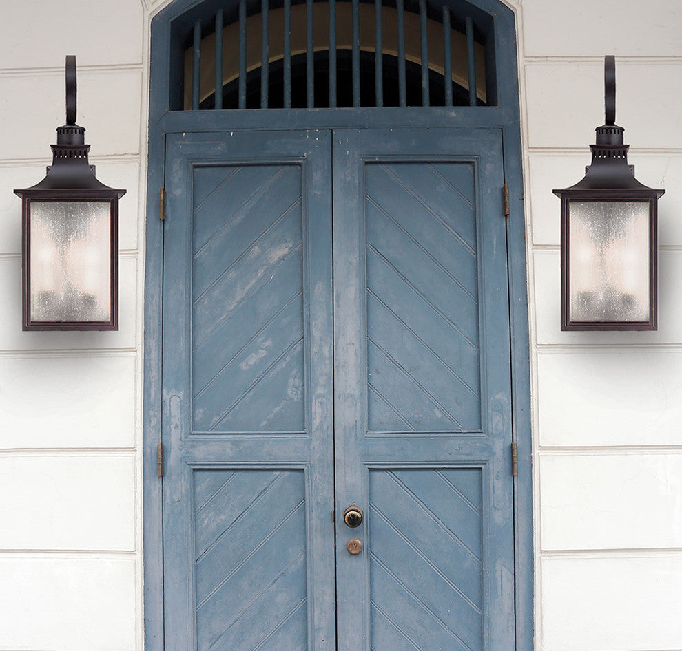 Monte Grande Outdoor Wall-Mount Lantern, English Bronze, 26.75"