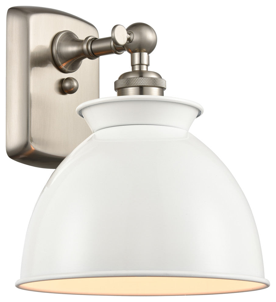 Innovations 516-1W-SN-M14-W-LED Adirondack 1 Light Sconce, Brushed Satin Nickel