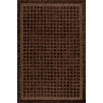 Fritz Checkered Wool Area Rug, Brown 8' x 10'