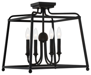 Libby Langdon for Crystorama Sylvan 4 Light Black Forged Ceiling Mount
