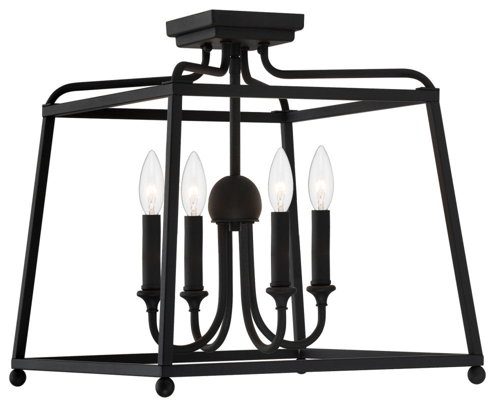 Libby Langdon for Crystorama Sylvan 4 Light Black Forged Ceiling Mount