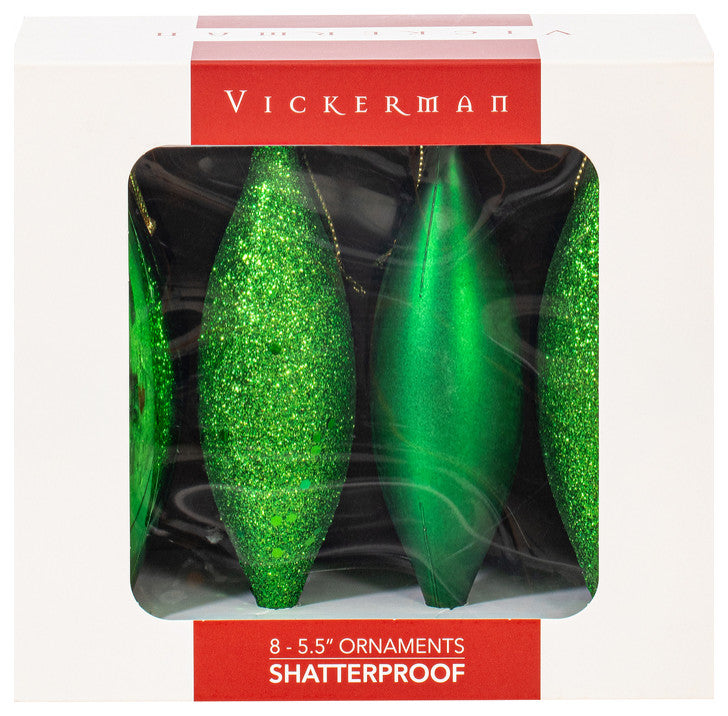 5.5" Drop 4 Finish Assorted, Set of 8, Green