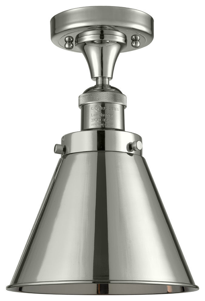 Appalachian 1-Light Semi-Flush Mount, Polished Nickel, Polished Nickel
