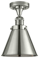 Appalachian 1-Light Semi-Flush Mount, Polished Nickel, Polished Nickel