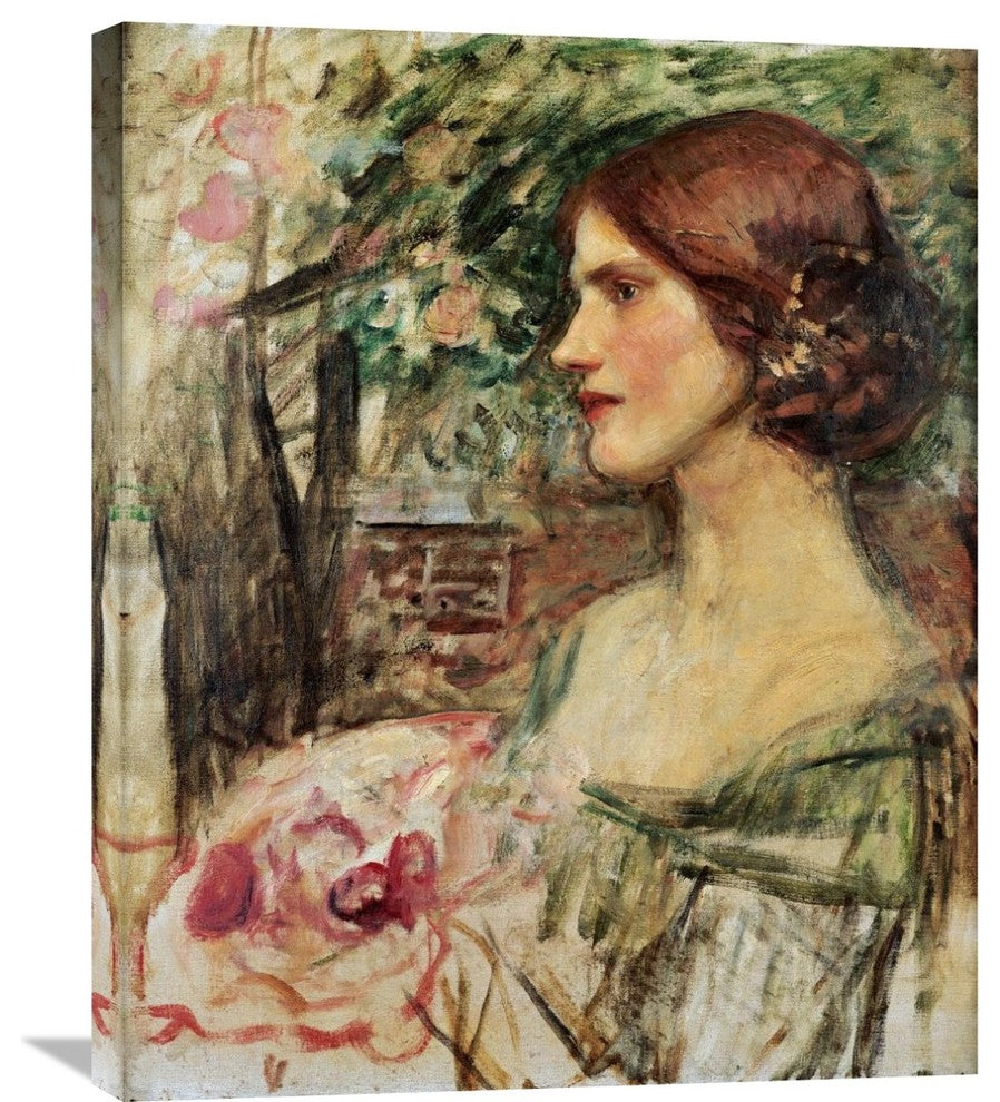 "Portrait of a Lady In a Green Dress" Artwork, 24" x 30"