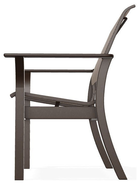 Leeward Sling Stackable Outdoor Dining Chair, Augustine Fennel/Kona