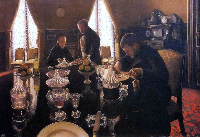 Gustave Caillebotte Luncheon, 18"x27" Wall Decal