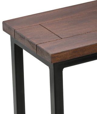 Skyler C Side Table With Marble Top, Dark Cognac Brown