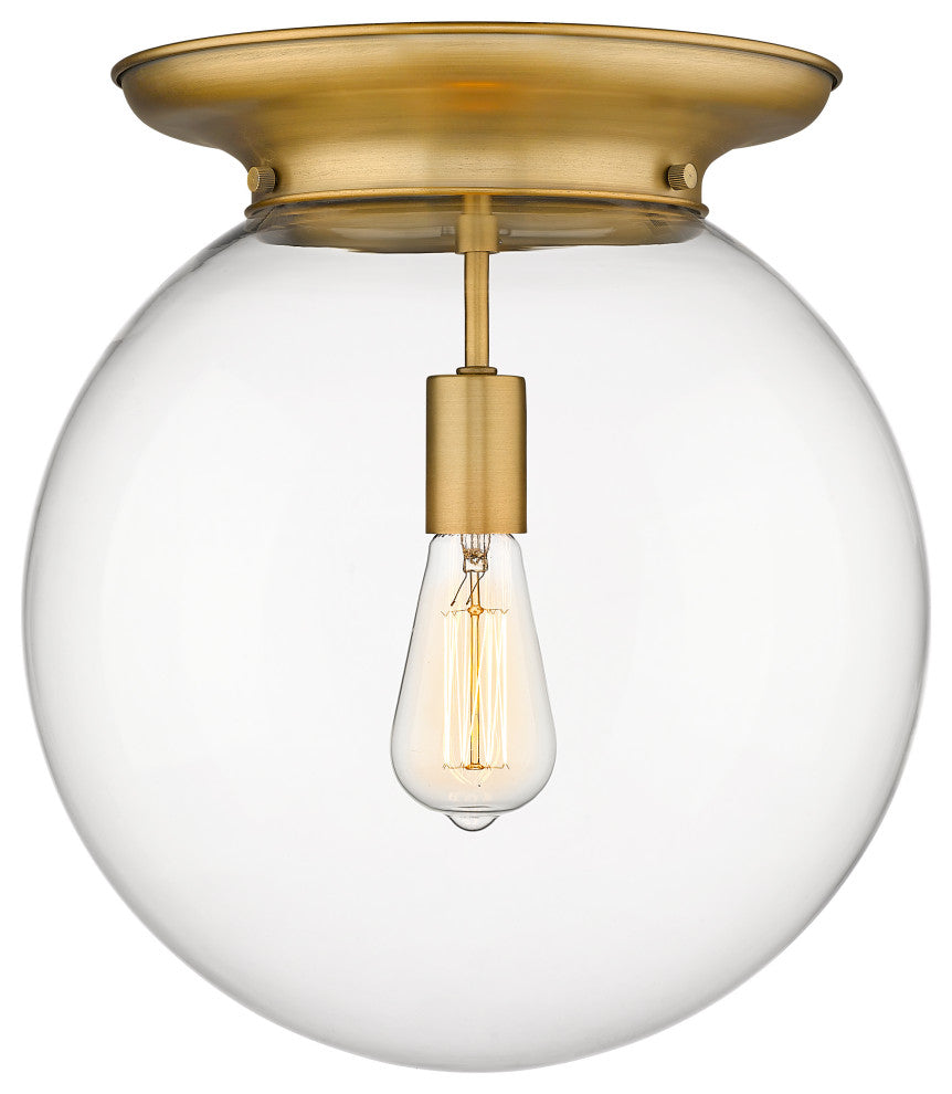 Innovations Beacon 1 14" Flush Mount Brushed Brass