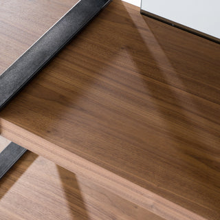 Modrest Brewer Modern Walnut and Black Bookshelf