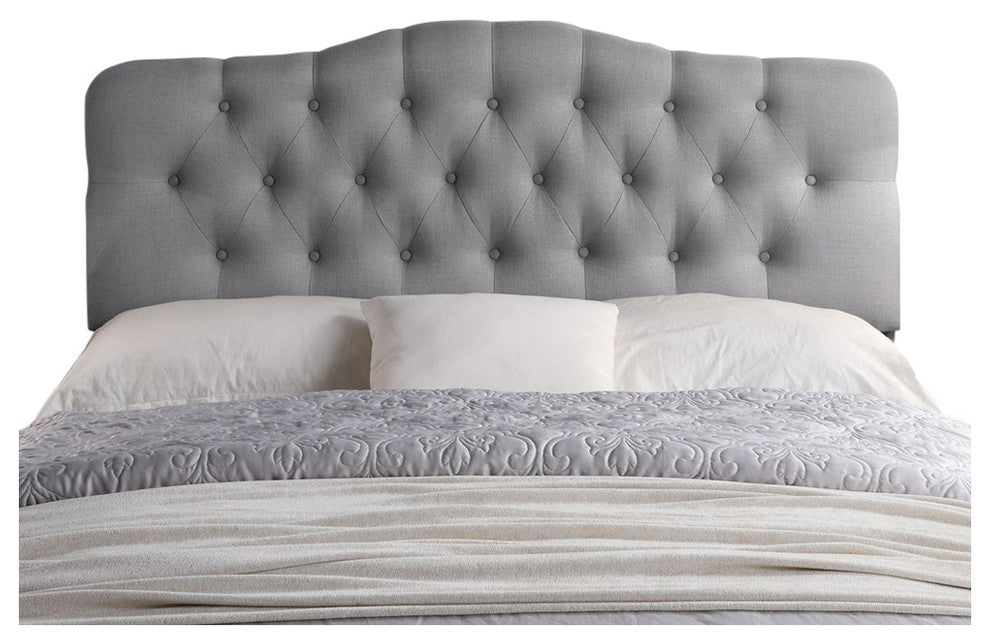 Charlotte Upholstered Panel Headboard, Gray, Twin