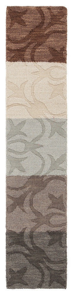 Rekha Transitional Area Rug, Taupe and Charcoal, 5'x7'