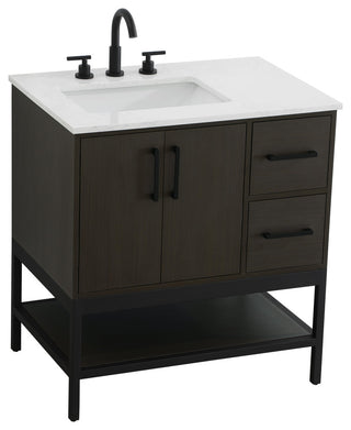 Home Living 32" Single Bathroom Vanity, Mocha Brown