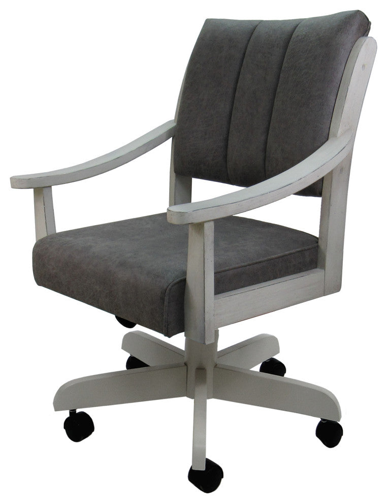 Swivel Wood Dining Caster Chair with Wheels - Casa, Northwest Elk - Antigue White