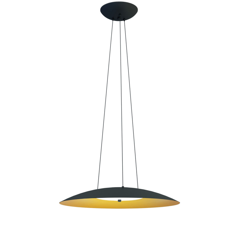 Aero 25" Pendant - Black w/Gold Interior