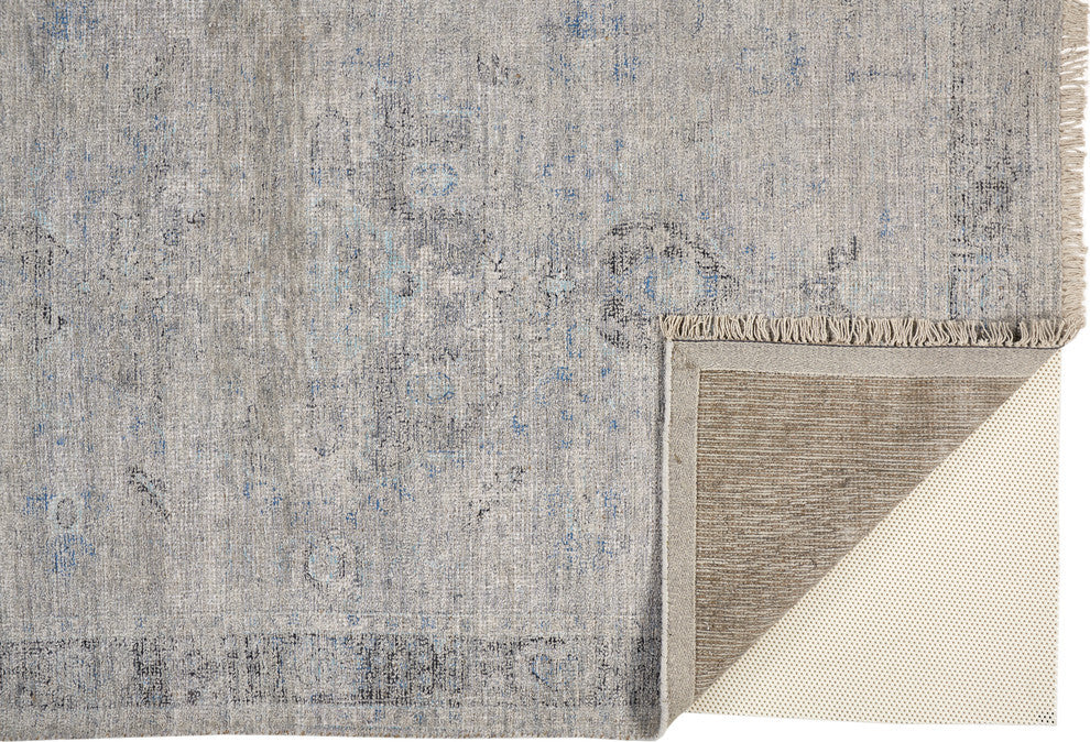 Weave & Wander Ramey Space Dyed Wool Rug, Gray/Blue, 9'x12'