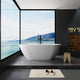 Acrylic Freestanding Bathtub, Oval Glossy White With Drain and Overflow Cover, 59"