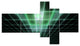 Light Green Bat on Radar Screen, Abstract Canvas Art Print, 60"x32", 5 panels