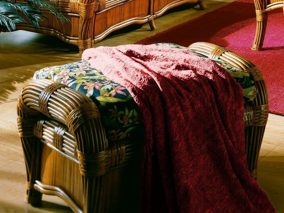 Kingston Reef Ottoman in Cinnamon, Midnight Fabric