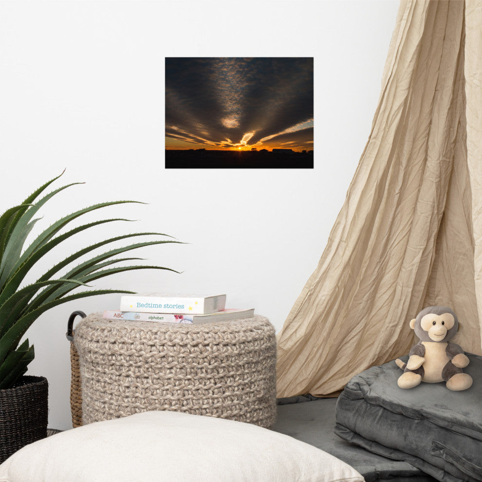 Sunset Indian River Inlet Landscape Photo Unframed Wall Art Print, 12" X 16"
