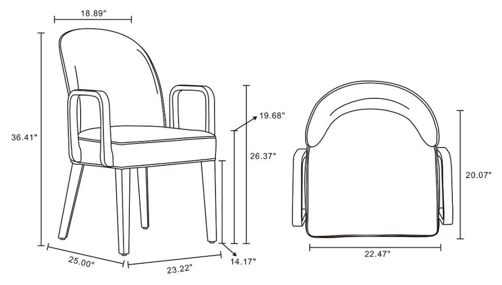 Manhattan Comfort Hillman Dining Arm Chair