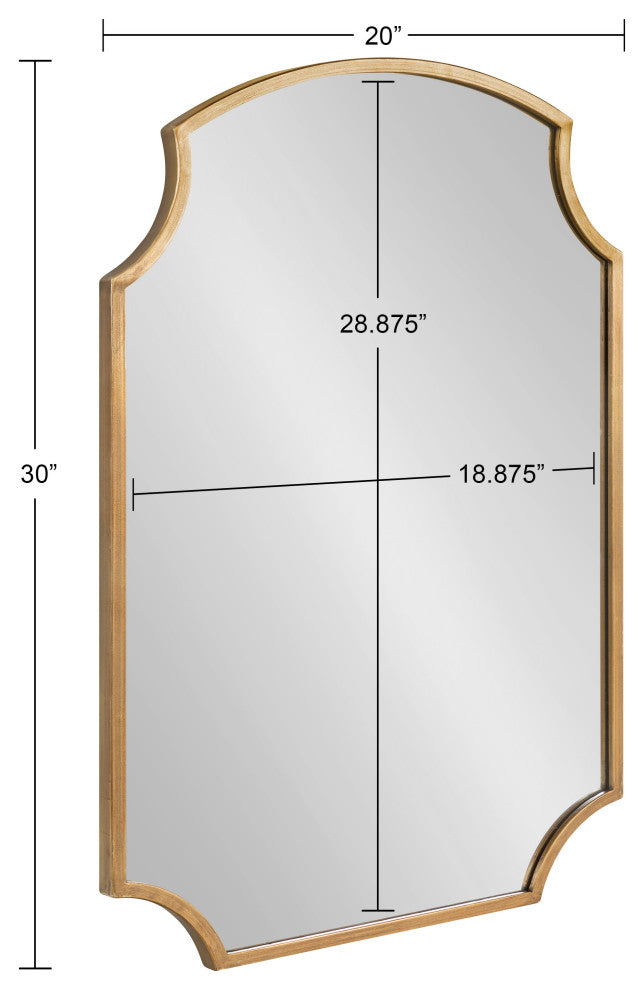 Carlow Framed Wall Mirror, Gold 20x30