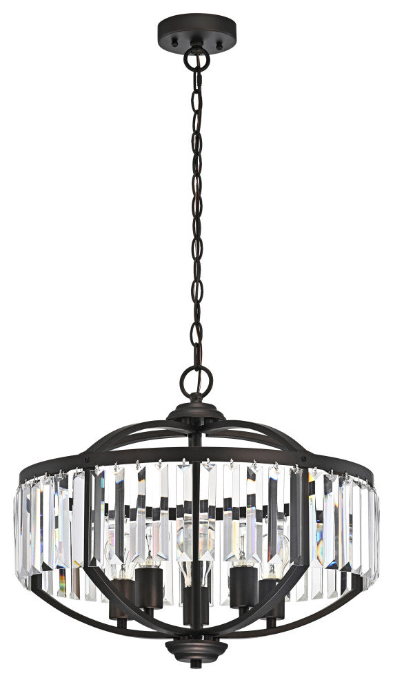 CHLOE Lighting Kenna Transitional 5-Light Rubbed Bronze Ceiling Pendant