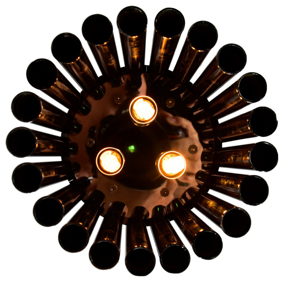 Fermont 6 Light Satin Nickel and Pearl Black Mini Pendant