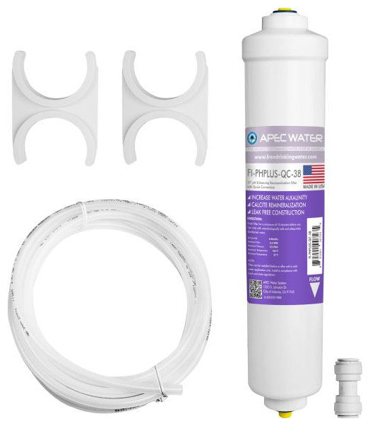 APEC 10" Alkaline Calcite pH Neutralizer Water Filter Kit, 3/8" Output, US Made