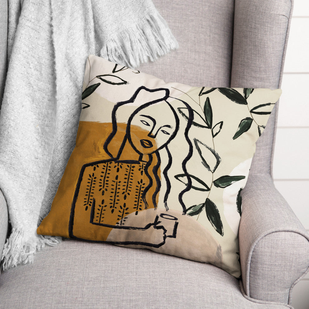 Earthy Abstract Figure II 18"x18" Spun Poly Pillow