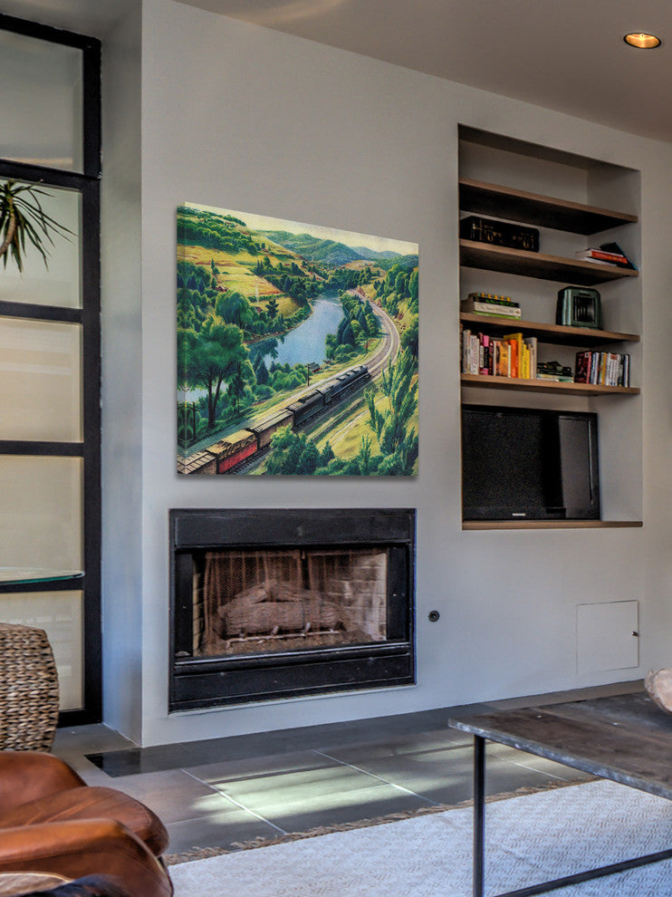 "Train Trip" Painting Print on Wrapped Canvas