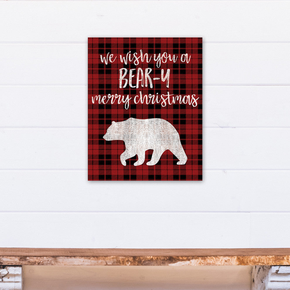 We Wish You a Bear-y Merry Christmas 16x20 Canvas Wall Art