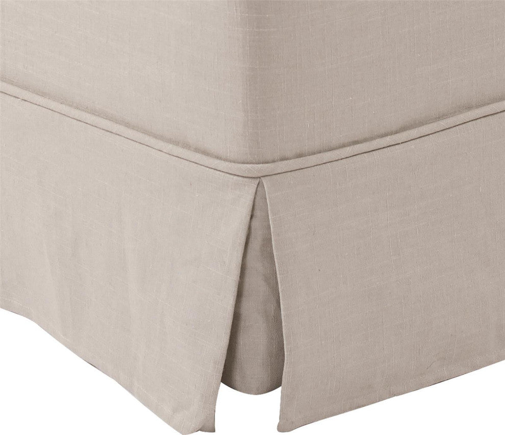 Versatile Shabby Chic Linen Ottoman