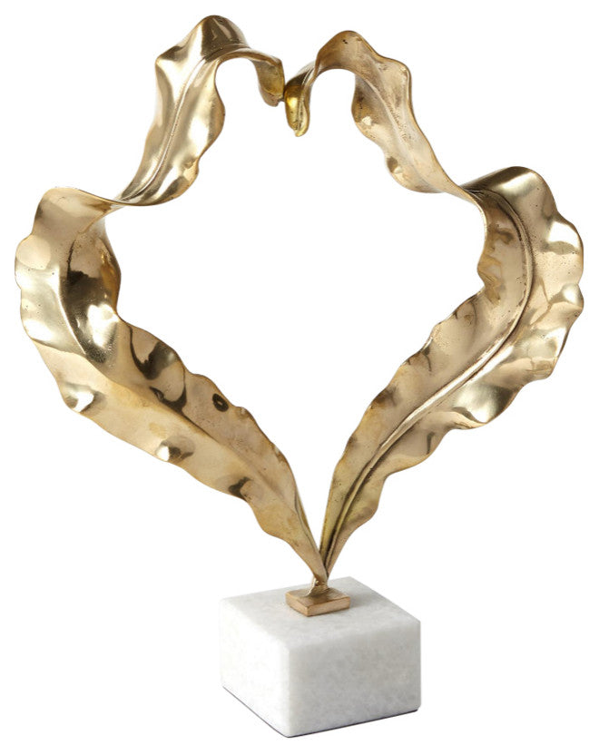 Leaf Sculpture, Brass, Large