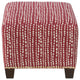 Quinn Square Nail Button Ottoman, Line Dot Holiday Red