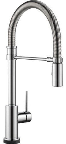 Delta Trinsic Pull-Down Spring Spout Kitchen Faucet, Touch2O Technology, Chrome