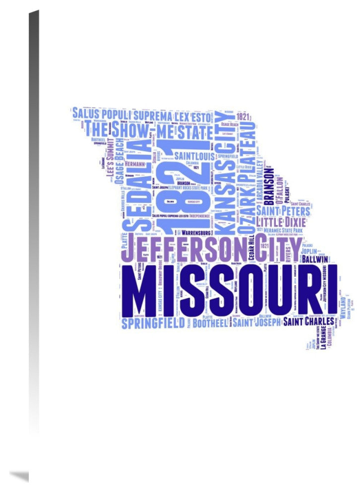 "Missouri Word Cloud Map" Fine Art Print