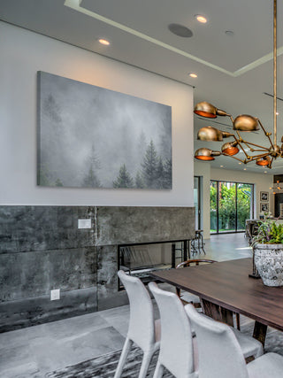 "Foggy Pines" Painting Print on Canvas