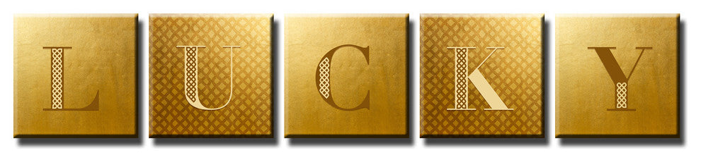 Lucky' 4-Piece Canvas Art Set, 16"x16"