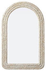 Home Living Arch Cornhusk Mirror 27x42, Linen White