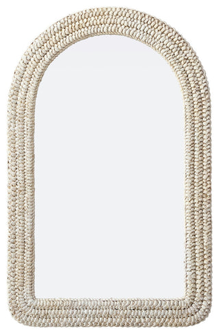Home Living Arch Cornhusk Mirror 27x42, Linen White