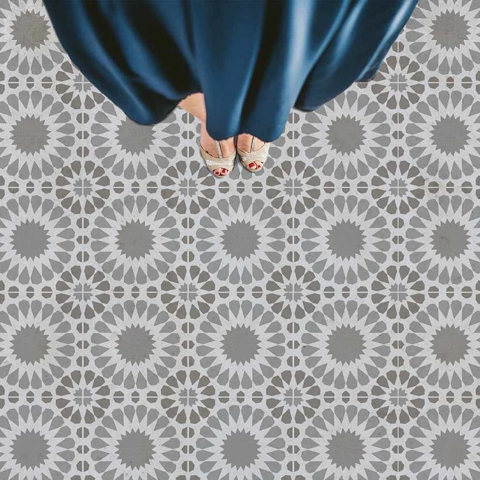 Cordelia Tile Stencil, DIY Cement Tile Stencils, Geometric Floor Tile Stencils