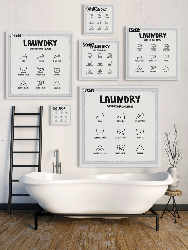 "Laundry Cycle" Framed Painting Print, 24x24