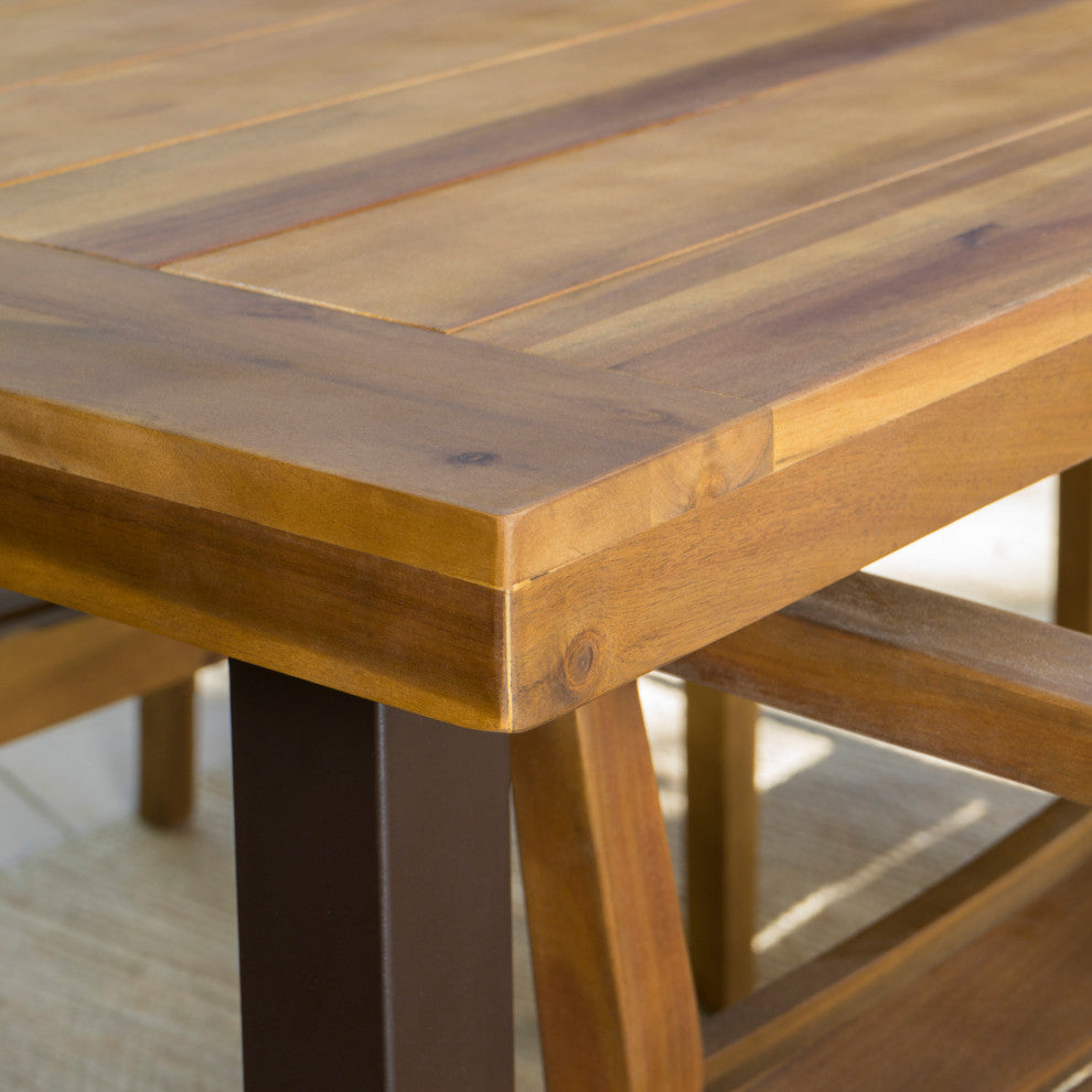 GDF Studio Spanish Bay Teak Finish Acacia Wood Dining Table