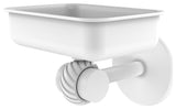 Satellite Orbit Two Wall Mount Soap Dish With Twist Accents, Matte White