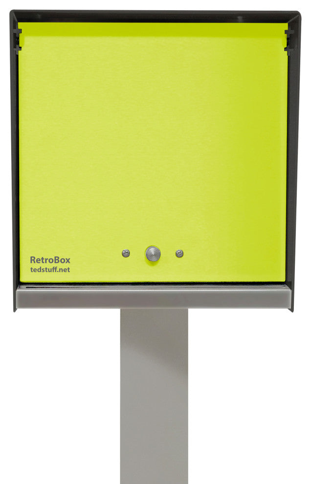 UpTown Box with Locking doors. Modern Pole Mounted Mailbox, Pole not included.,