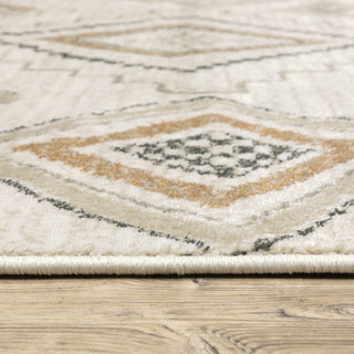 Garson Southwest Tribal Area Rug, Ivory, 5'3"x7'3"