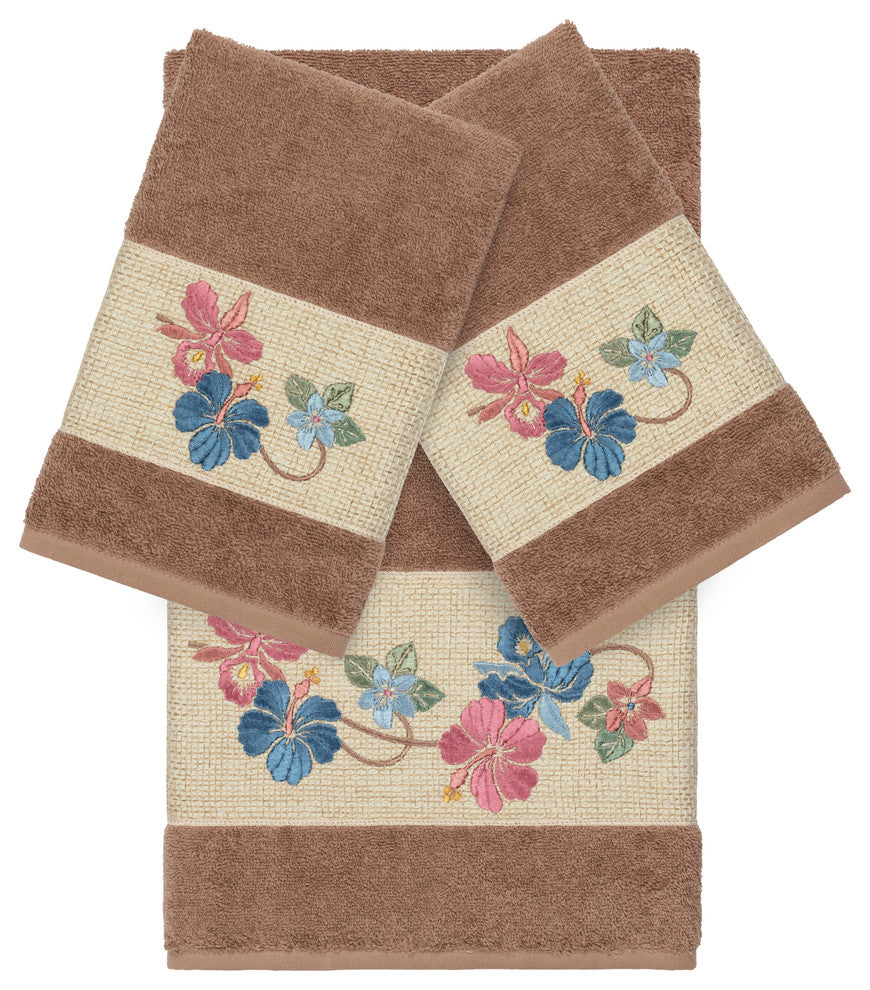 Caroline 3 Piece Embellished Towel Set
