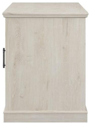 Bush Lennox Engineered Wood Desk with Keyboard Tray in Linen White Oak